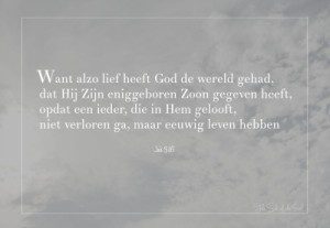 alzo lief heeft God de wereld gehad, genade, wandelen naar de Geest