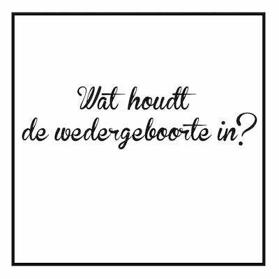 wat houdt de wedergeboorte in