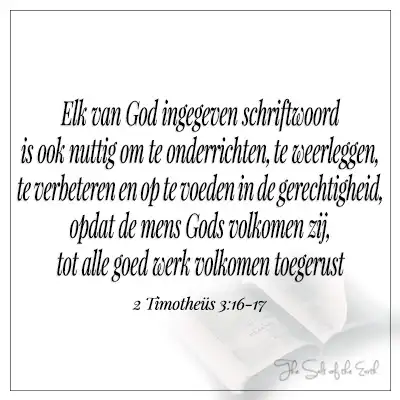bijbelvers 2 Timotheüs 3:16-17 Elk van God ingegeven schrifwoord is nuttig om te weerleggen