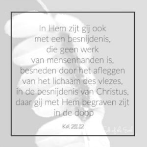 besnijdenis in Jezus Christus, gedoopt in zijn dood