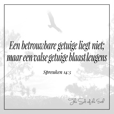 Een betrouwbare getuige liegt niet valse getuige blaast leugens spreuken 14:5