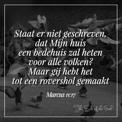 Mijn huis zal bedehuis heten voor volken maar gij hebt het tot rovershol gemaakt marcus 11:17