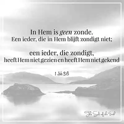 Bijbeltekst 1 johannes 3-6-in hem is geen zonde-een ieder die in hem blijft zondigt niet een ieder die zondigt heeft hem niet gezien en heeft hem niet gekend