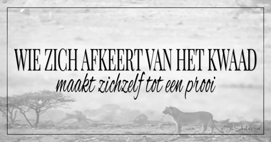 Blogtitel wie zich afkeert van het kwaad maakt zichzelf tot een prooi