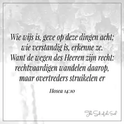 bijbeltekst hosea 14-10 wegen des Heeren zijn recht