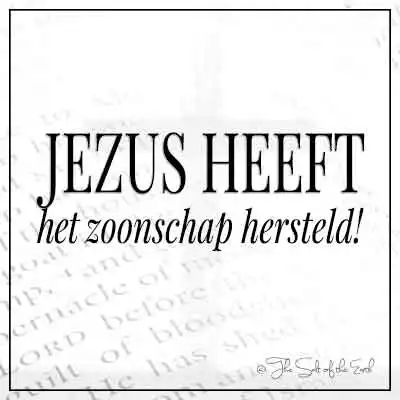 blog titel Jezus heeft het zoonschap hersteld